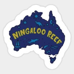 AUSSIE MAP NINGALOO REEF Sticker